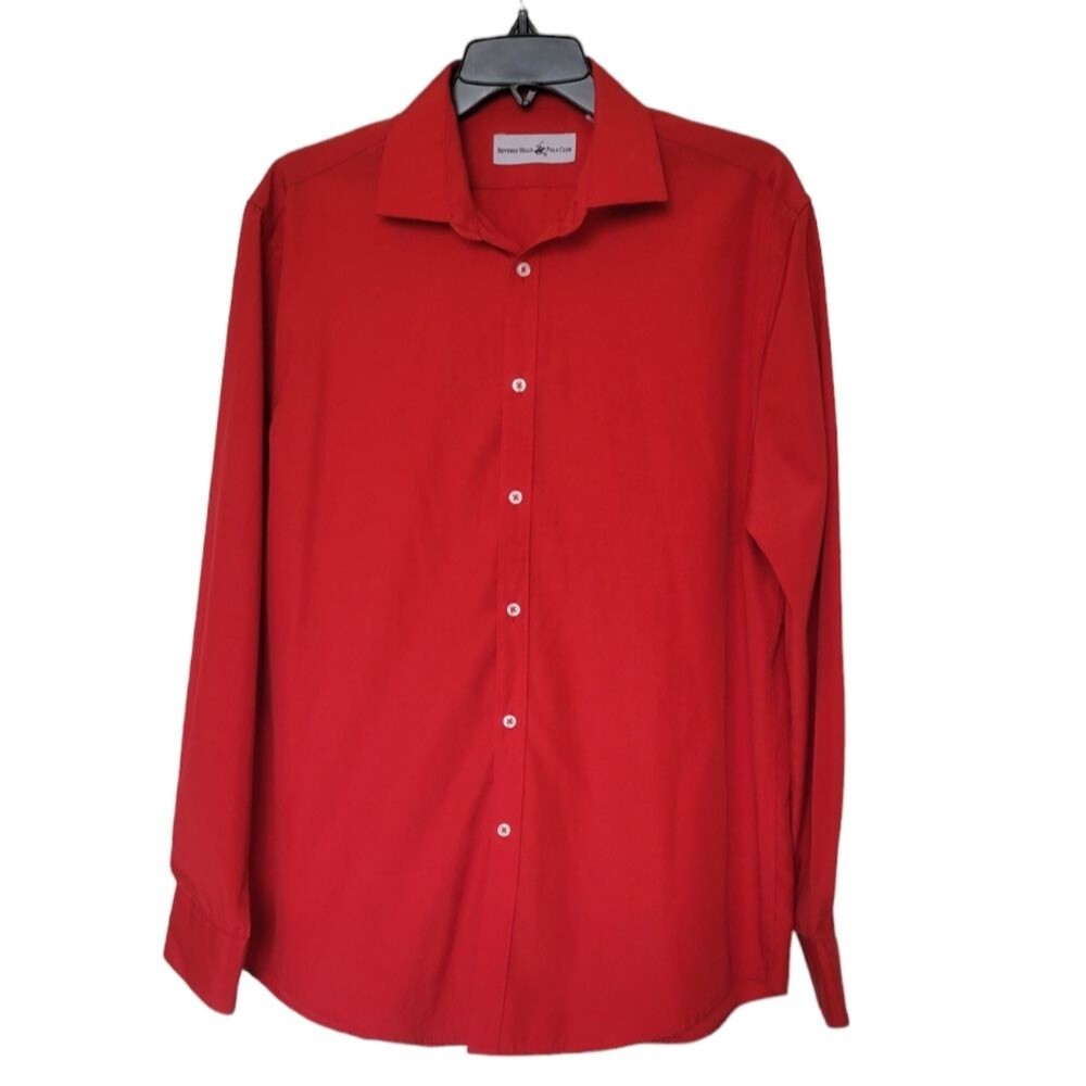 Beverly Hills Polo Club Classic Red Dress Shirt